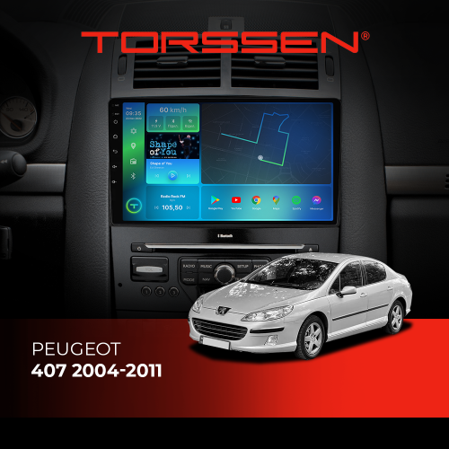 Штатная магнитола Torssen Peugeot 407 04-11 FL9 4+64Gb 4G Carplay DSP