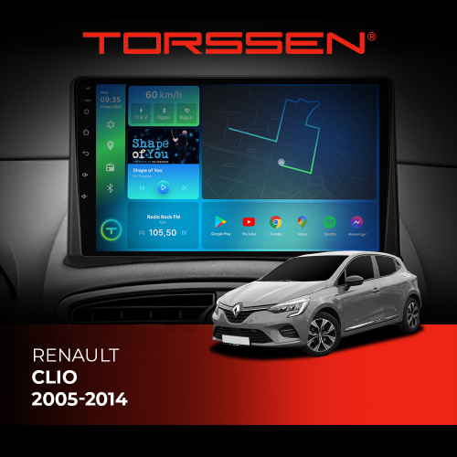 Штатная магнитола Torssen Renault Clio 05-14 F98256 4G Carplay DSP