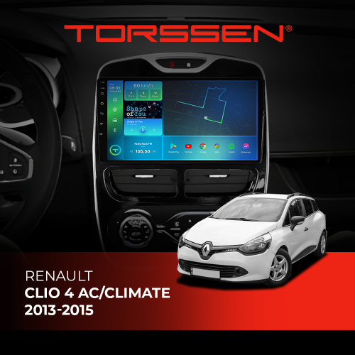 Штатная магнитола Torssen Renault Clio 4 AC/Climate 13-15 FL9 4+64Gb 4G Carplay DSP