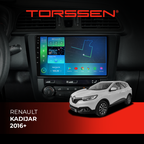 Штатная магнитола Torssen Renault Kadijar 16+ FL9 4+64Gb 4G Carplay DSP