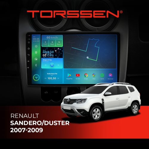 Штатная магнитола Torssen Renault Sandero/Duster 07-09 FL9 4+64Gb 4G Carplay DSP