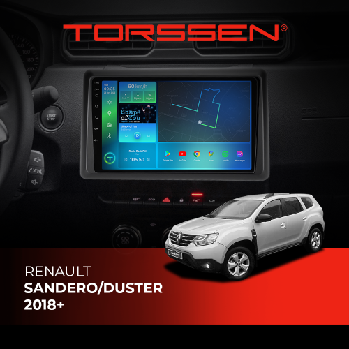 Штатная магнитола Torssen Renault Sandero/Duster 18+ FL9 4+64Gb 4G Carplay DSP