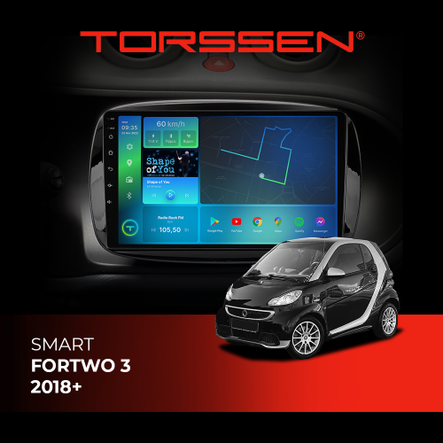 Штатна магнітола Torssen Smart ForTwo 3 18+ F98256 4G Carplay DSP