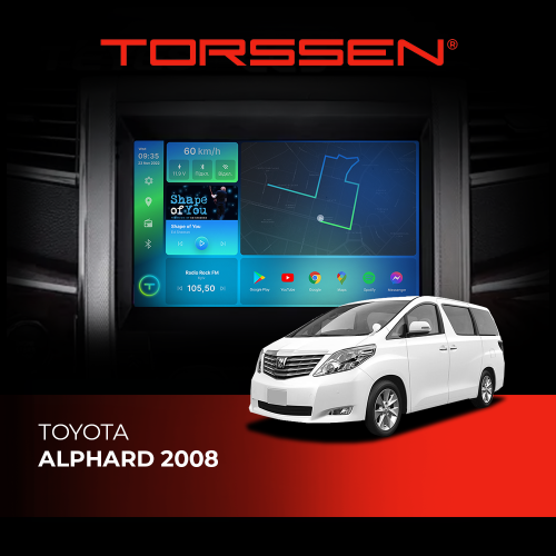 Штатная магнитола Torssen Toyota Alphard 2008 F98256 4G Carplay DSP