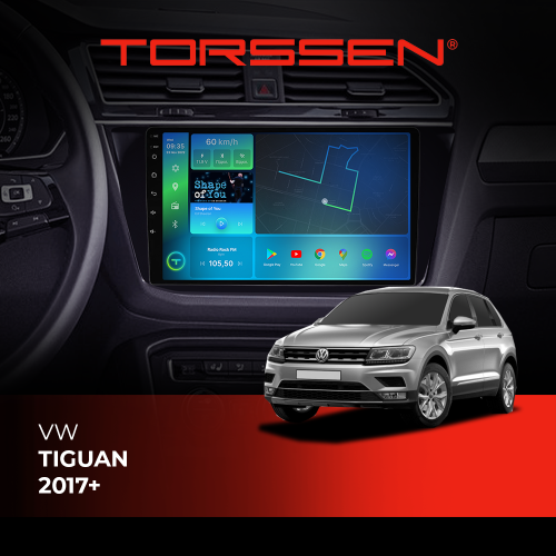 Штатна магнітола Torssen VW Tiguan 2017+ FL10 4+64Gb 4G Carplay DSP