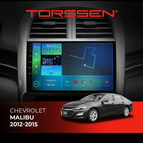 Штатна магнітола Torssen Chevrolet Malibu 12-15 F98256 4G Carplay
