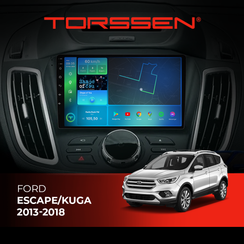 Штатная магнитола Torssen Ford Escape/Kuga 13-18 LOW END F98256 4G Carplay DSP