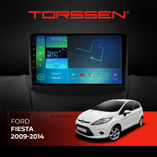 Штатная магнитола Torssen Ford Fiesta 09-14 F98256 4G Carplay