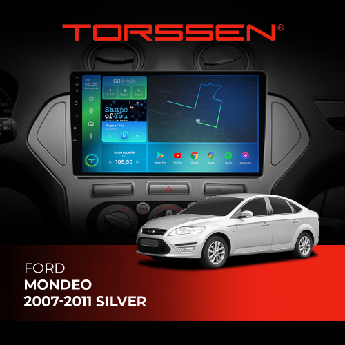 Штатна магнітола Torssen Ford Mondeo 07-11 silver F98256 4G Carplay DSP