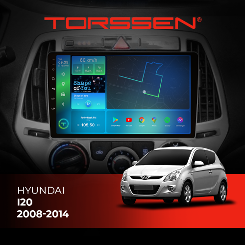 Штатная магнитола Torssen Hyundai I20 08-14 F108256 4G Carplay