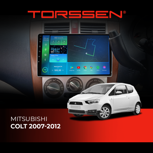 Штатна магнітола Torssen Mitsubishi Colt 2007-2012 F98256 4G Carplay DSP