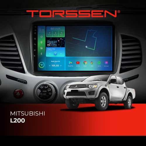 Штатна магнітола Torssen Mitsubishi L200 F98256 4G Carplay