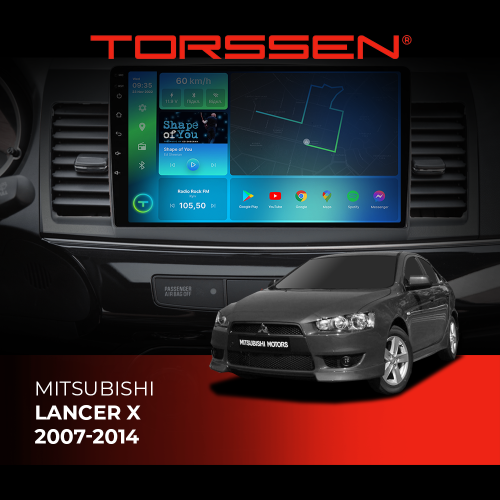 Штатна магнітола Torssen Mitsubishi Lancer X 2007-2014 F108256 4G Carplay