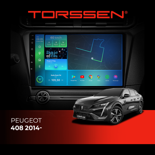 Штатна магнітола Torssen Peugeot 408 14- F98256 4G Carplay
