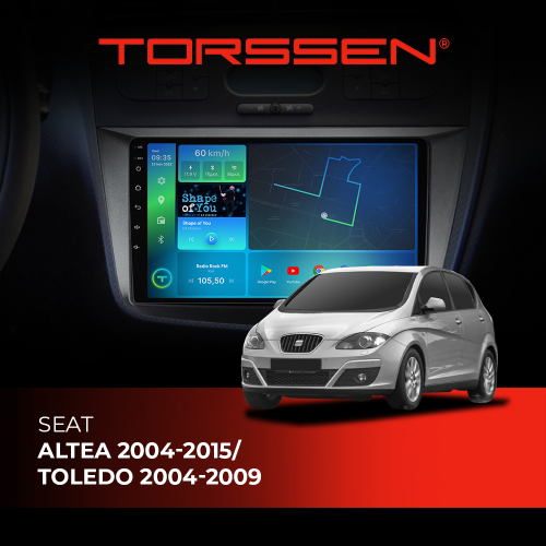 Штатна магнітола Torssen Seat Altea 04-15/Toledo 04-09 F98256 4G Carplay DSP
