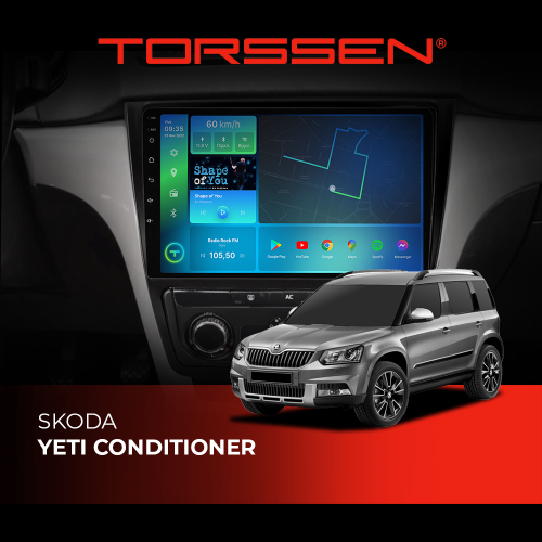 Штатна магнітола Torssen Skoda Yeti Conditioner F108256 4G Carplay