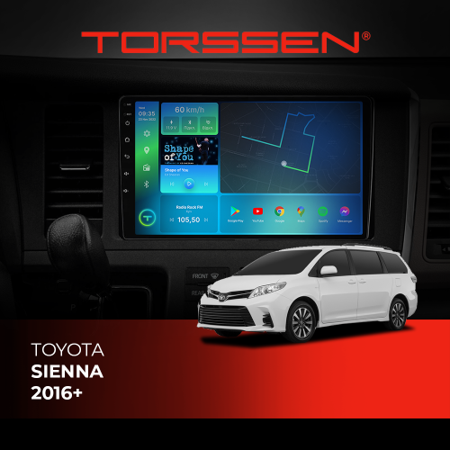 Штатна магнітола Torssen Toyota Sienna 16+ F98256 4G Carplay DSP