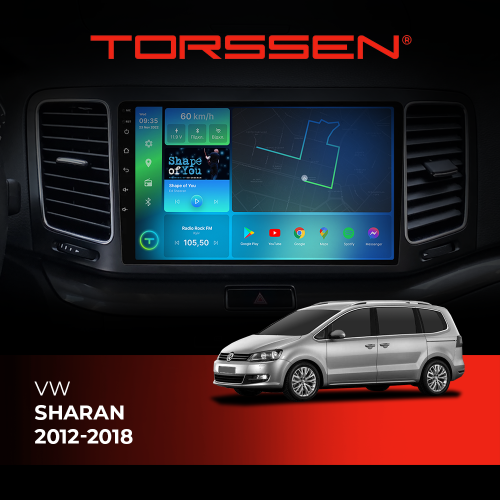 Штатна магнітола Torssen VW Sharan 12-18 F98256 4G Carplay DSP