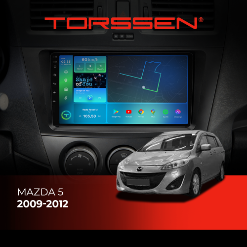 Штатная магнитола Torssen Mazda 5 09-12 FL9 4+64Gb 4G Carplay DSP