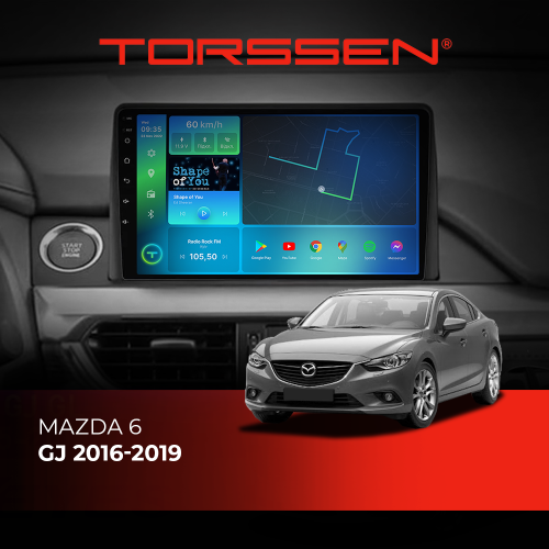 Штатна магнітола Torssen Mazda 6 GJ 16-19 FL9 4+64Gb 4G Carplay DSP