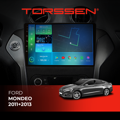 Штатна магнітола Torssen Ford Mondeo 11+13 black F9116