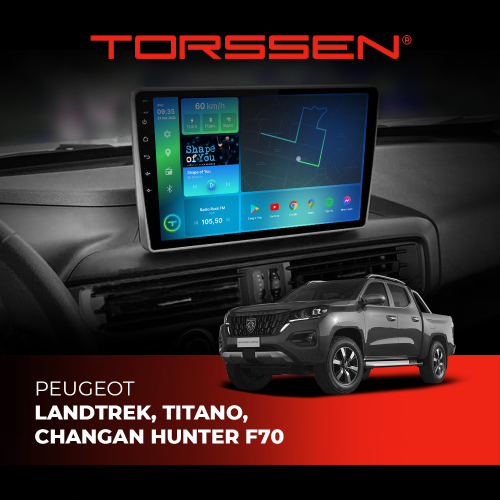 Штатная магнитола Torssen Peugeot Landtrek / Titano / Changan Hunter F70 F108256 4G Carplay DSP