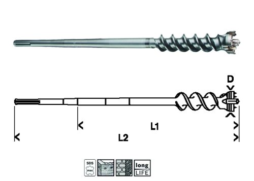Бур проломной Bosch SDS-max 45х850х1000
