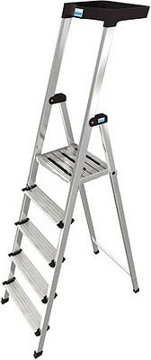 Стремянка алюминиевая бытовая KRAUSE Secury 5 ступеней