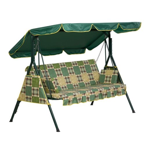 Садовые качели Time Eco Дачная (Желтый в клетку)