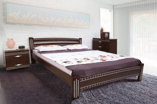 Ліжко двоспальне МІКС-меблі Пальміра 160х200 бук патина срібло