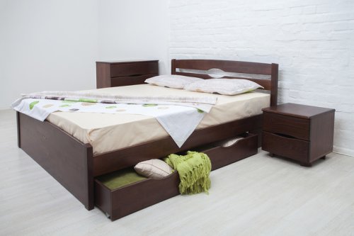 Кровать односпальная МИКС-мебель Ликерия-ЛЮКС 90х200 бук с 2 ящиками