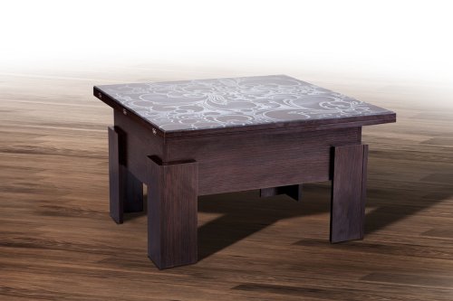 Стол-трансформер обеденный МИКС-мебель Дельта Венге стекло