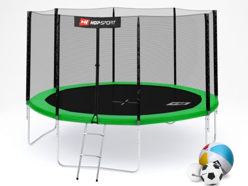 Батут Hop-Sport 12 ft Green (366 см, с внешней сеткой)