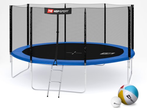 Батут Hop-Sport 14 ft Blue (427 см, з зовнішньої сіткою)