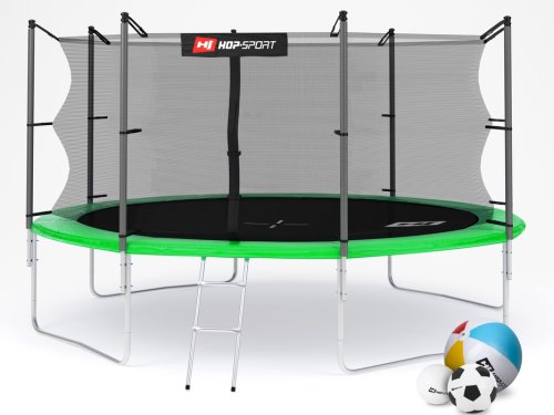 Батут Hop-Sport 14 ft Green (427 см, с внутренней сеткой)