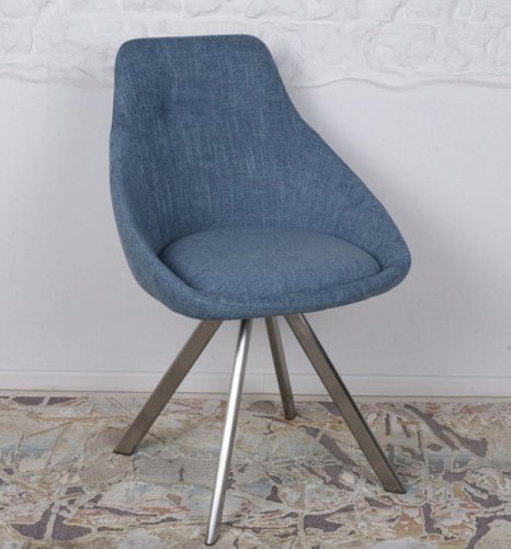 Стул поворотный Nicolas TOLEDO рогожка темно-голубой MD000239