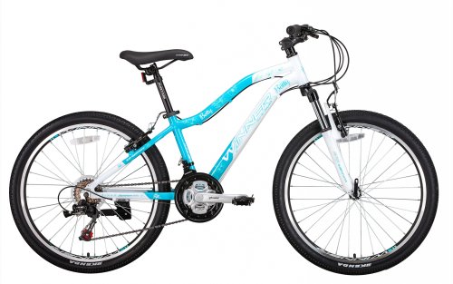 Велосипед Winner Betty 24" 2018 / рама 13" белый/голубой (18-081)