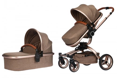 Универсальная коляска 2 в 1 Miqilong V-Baby X159 Beige (X159-02)