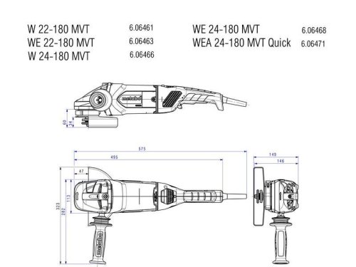 Болгарка Metabo WE 24-180 MVT