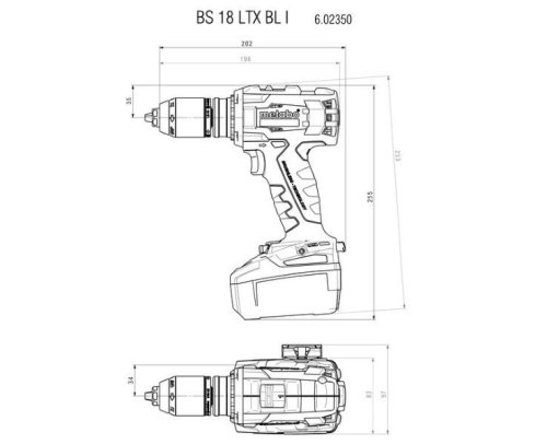 Шуруповерт аккумуляторный Metabo BS 18 LTX BL I (Каркас)