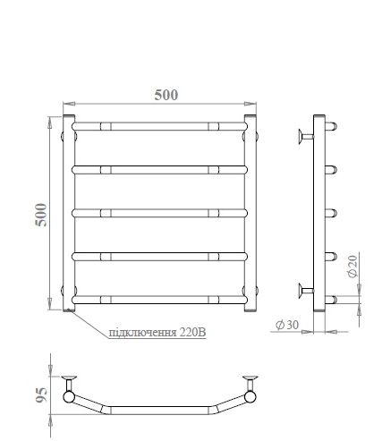 Полотенцесушитель PALADii Классик электро РШе010L