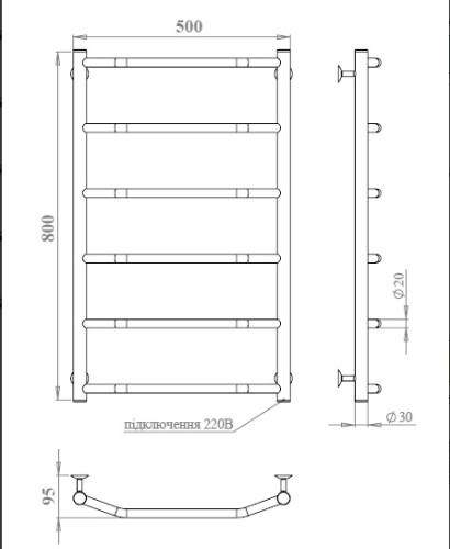 Рушникосушарка PALADii Класік електро РШе002R