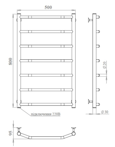 Рушникосушарка PALADii Класік електро РШе194РL