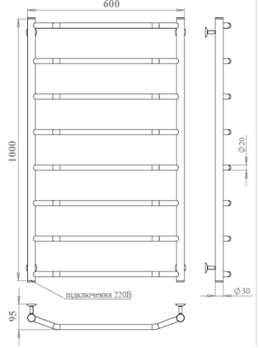 Рушникосушарка PALADii Класік електро РШе126РL