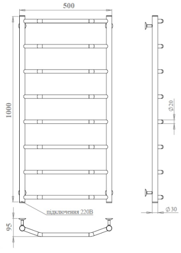 Рушникосушарка PALADii Класік електро РШе005РL