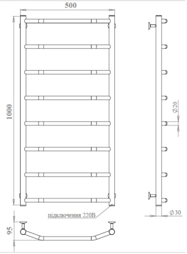 Рушникосушарка PALADii Класік електро РШе005РR