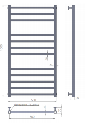 Полотенцесушитель PALADii Грация 1000х530/12 КВ009