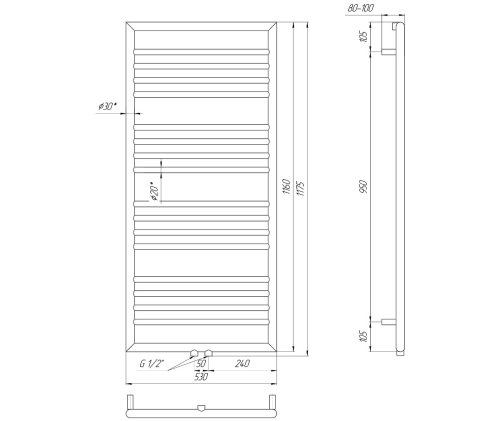 Полотенцесушитель Mario Донна 1175х530/50 1.2.5200.03.Р