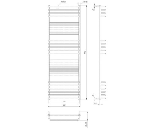 Полотенцесушитель Mario Гера-Люкс 1750х500/470 1.2.0504.03.P