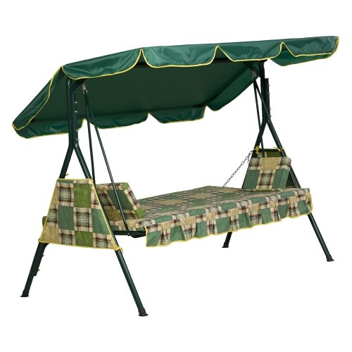 Садовые качели Time Eco Дачная (Желтый в клетку)